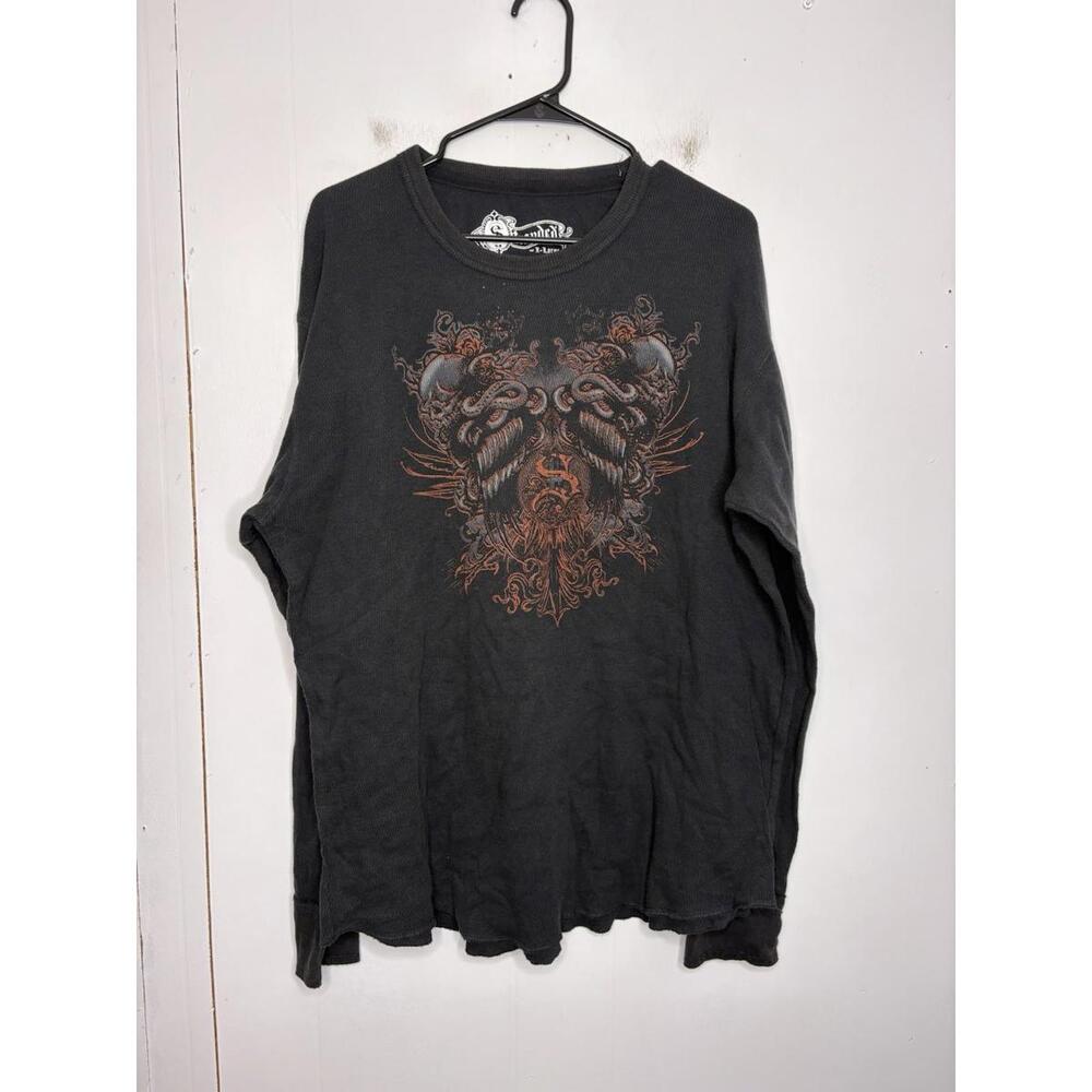 Stranded Shirt Mens Extra Large Long Sleeve Thermal Goth Grunge Retro Y2K